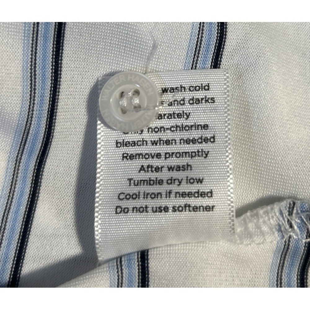 Walter Hagen Polo Golf Shirt Men's XXL 11 Majors Short Sleeve White Blue Stripe - Picture 9 of 9